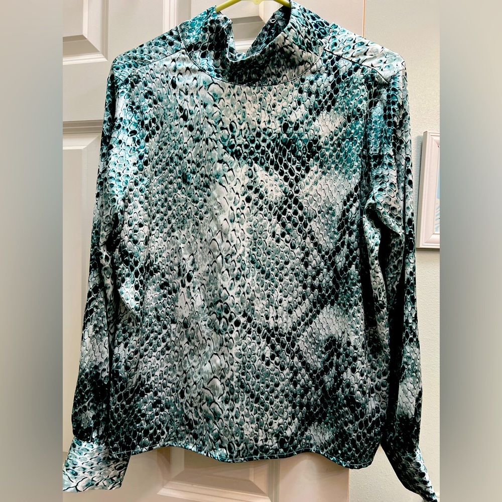 Cure satin long sleevs blouse slightly used.